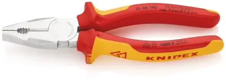 Produktfoto 1 von Knipex Rundzange Schneidkraft → Hard Wire: 2.5 mm, Piano Wire: 2 mm 190mm VDE 1000V zugelassen