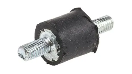 Produktfoto 1 von FIBET Naturgummi Zylindrisch Gummipuffer, Außen-/Außengewinde Puffer Bohrung 3 mm M3 8.8 daN, Ø 8 mm x 20 mm, 60 IRHD /