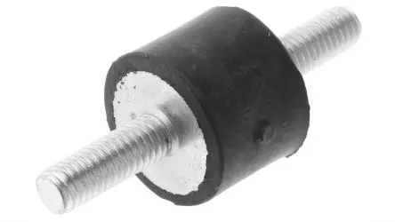 FIBET Naturgummi Zylindrisch Gummipuffer, Außen-/Außengewinde Puffer Bohrung 6 mm M6 42.6 daN, Ø 20 mm x 51 mm, 60 IRHD