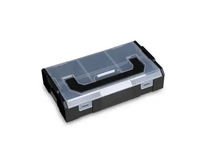 Produktfoto 1 von BS SYSTEMS Polypropylen Werkzeugbox Schwarz, 6 Schubladen, L. 258.5 mm B. 157.5mm H. 63 mm, 0.3 kg, Register