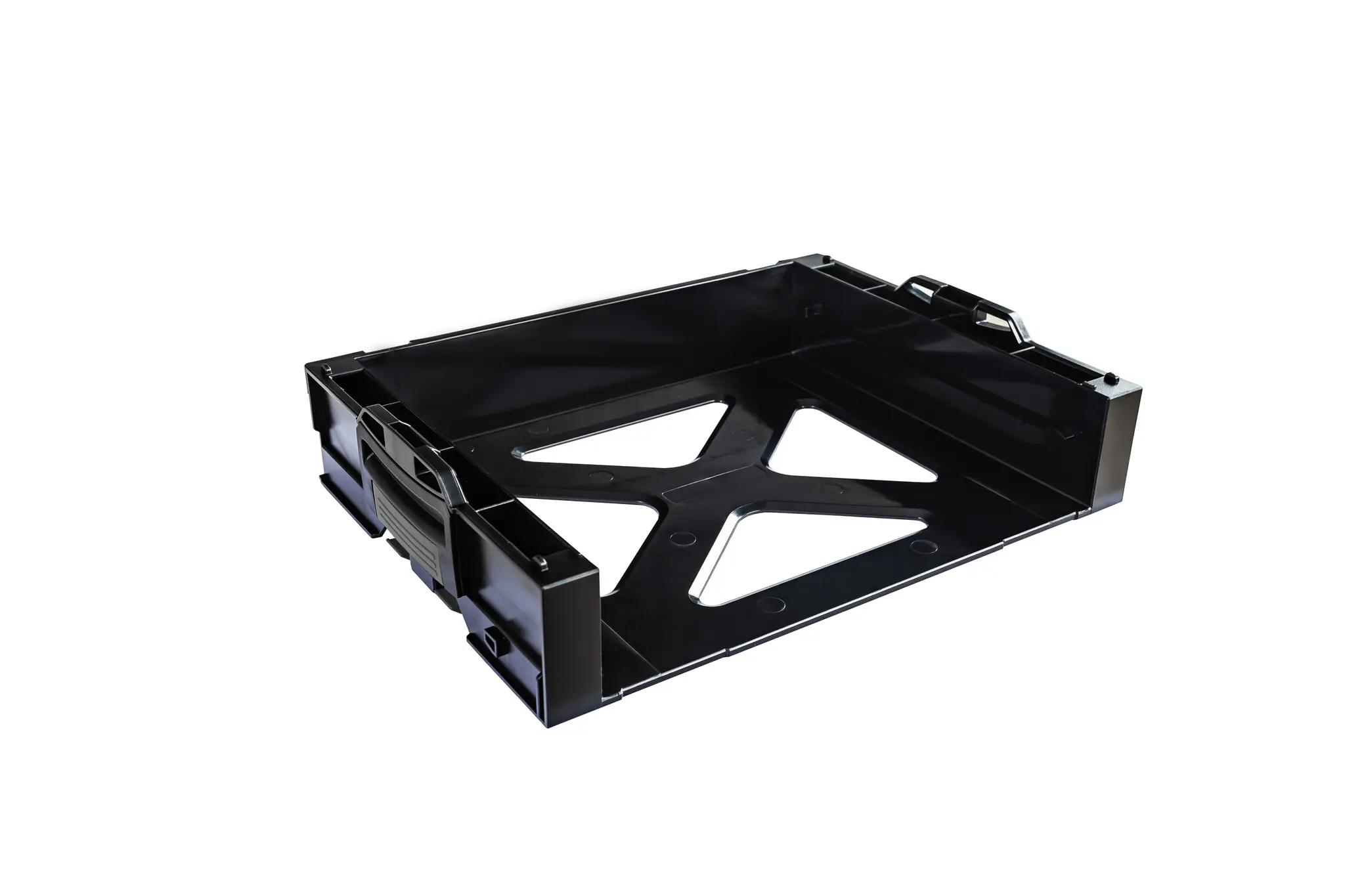 Produktfoto 1 von BS SYSTEMS ABS Werkzeugbox Schwarz, L. 445 mm B. 342 mm H. 101 mm, 1.1 kg