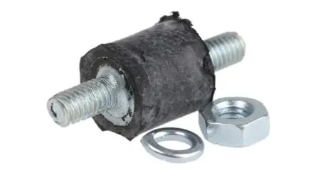 Produktfoto 1 von FIBET Fibet VV Mounts Naturgummi Zylindrisch Gummipuffer, Außen-/Außengewinde Puffer Bohrung 3 mm M3 4.8 daN, Ø 8 mm x