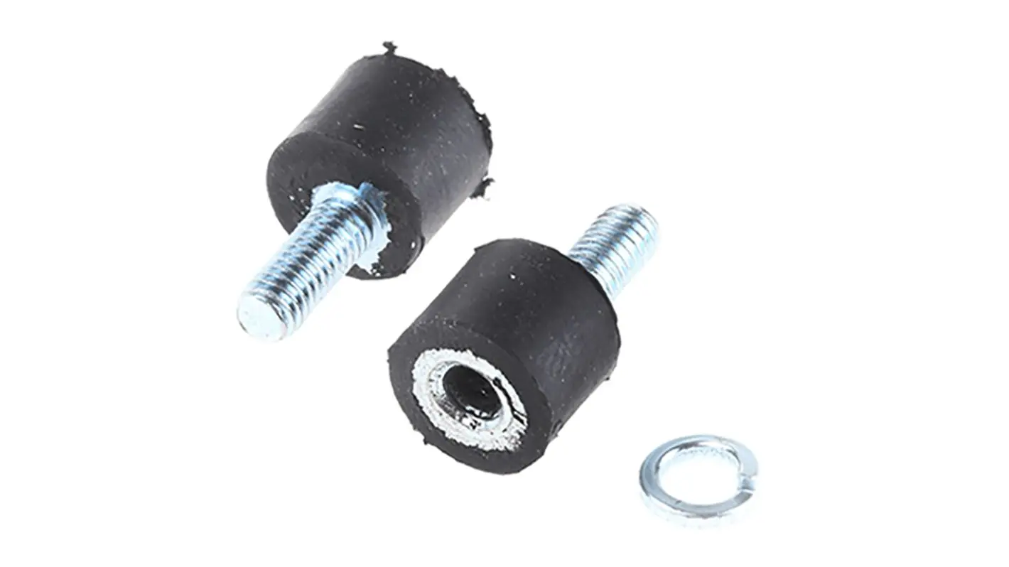 Produktfoto 1 von FIBET Vibrationsdämpfer, Außen-/Innengewinde Puffer Bohrung 4mm M4, Ø 10mm