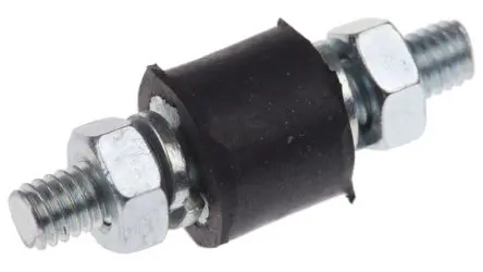 Produktfoto 1 von FIBET Fibet VV Mounts Naturgummi Zylindrisch Gummipuffer, Außen-/Außengewinde Puffer Bohrung 4 mm M4 11.5 daN, Ø 10 mm x