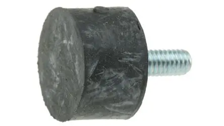 Produktfoto 1 von FIBET Naturgummi Zylindrisch Gummipuffer, Außengewinde-Puffer Bohrung 4 mm M4 16.4 daN, Ø 16 mm x 20 mm, 45 IRHD