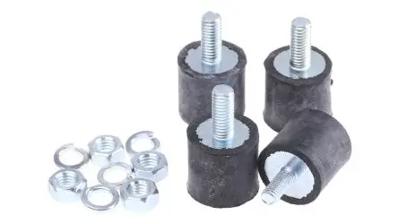 Produktfoto 1 von FIBET Naturgummi Zylindrisch Gummipuffer, Außen-/Innengewinde Puffer Bohrung 5 mm M5 25.5 daN, Ø 16 mm x 25 mm, 60 IRHD