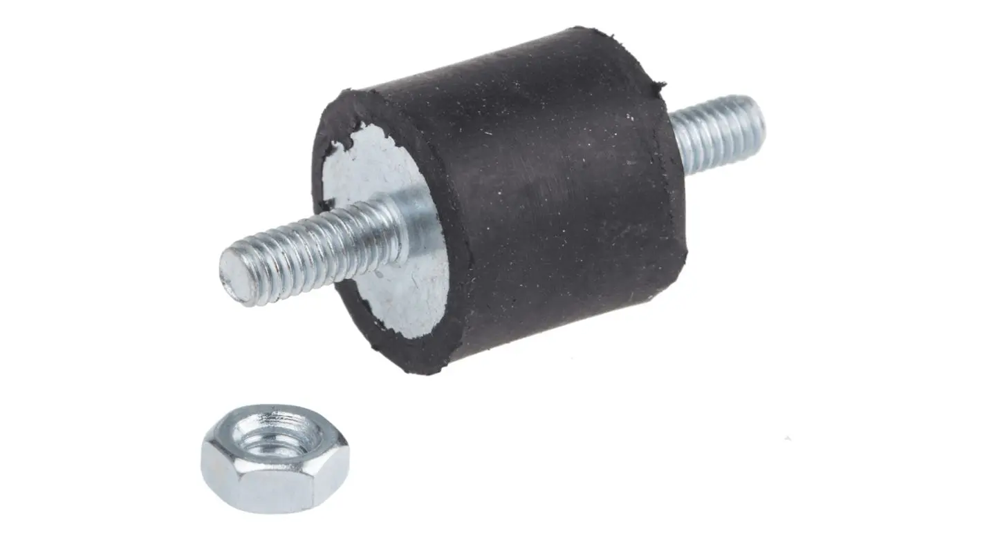 Produktfoto 1 von FIBET Vibrationsdämpfer, Außen-/Außengewinde Puffer Bohrung 4mm M4, Ø 16mm