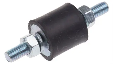 Produktfoto 1 von FIBET Naturgummi Zylindrisch Gummipuffer, Außen-/Außengewinde Puffer Bohrung 6 mm M6 17.6 daN, Ø 20 mm x 56 mm, 45 IRHD
