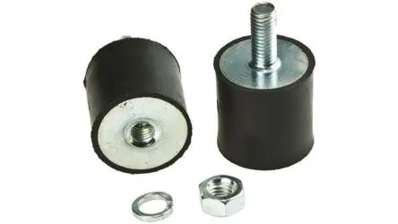 Produktfoto 1 von FIBET Naturgummi Zylindrisch Gummipuffer, Außen-/Innengewinde Puffer Bohrung 8 mm M8 197.6 daN, Ø 40 mm x 43 mm, 60 IRHD