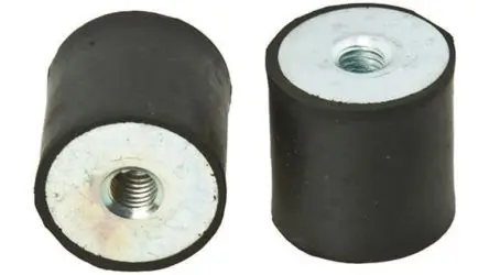 Produktfoto 1 von FIBET Naturgummi Zylindrisch Gummipuffer, Innen-/Innengewinde Puffer Bohrung 10 mm M10 130.9 daN, Ø 40 mm x 35 mm, 60