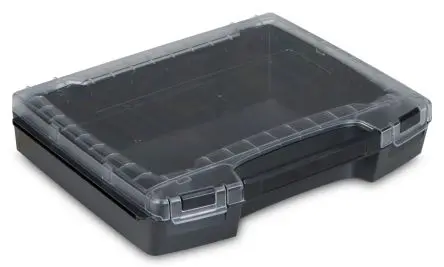 Produktfoto 1 von BS SYSTEMS ABS Werkzeugkoffer Schwarz, L. 367 mm B. 316mm H. 72 mm, 0.9 kg