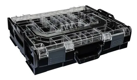 Produktfoto 1 von BS SYSTEMS ABS Werkzeugkoffer Schwarz, L. 445 mm B. 358mm H. 118 mm, 2.1 kg