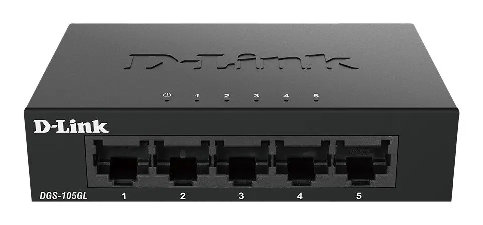 Produktfoto 1 von D-Link 5-Port Gigabit unmanaged Desktop-Switch DGS-105 Ethernet-Switch Desktop 5-Port Unmanaged 10/100/1000Mbit/s EU