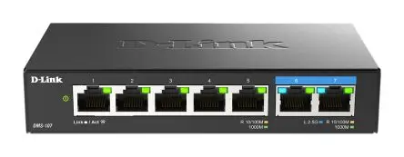 Produktfoto 1 von D-Link 7-Port Multi-Gigabit Unmanaged Switch Netzwerk Switch 7-Port Unmanaged