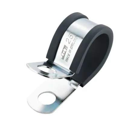 Produktfoto 1 von JCS Hochtemperatur-Thermoplastisches Vulkanisat Schwarz Stahl zinkplattiert P-Schellen, Ø 9 mm, x 12.6mm