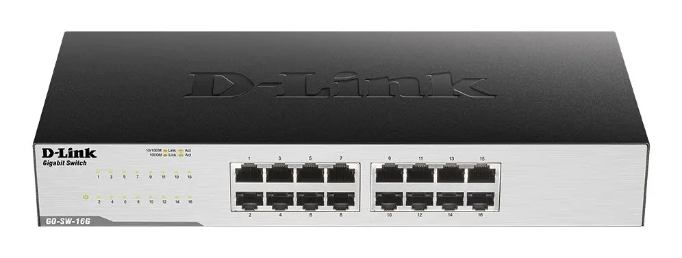 D-Link 16-Port Gigabit Easy Desktop Switch Netzwerk Switch Desktop, Rackmontage 16-Port Unmanaged 10/100/1000Mbit/s EU
