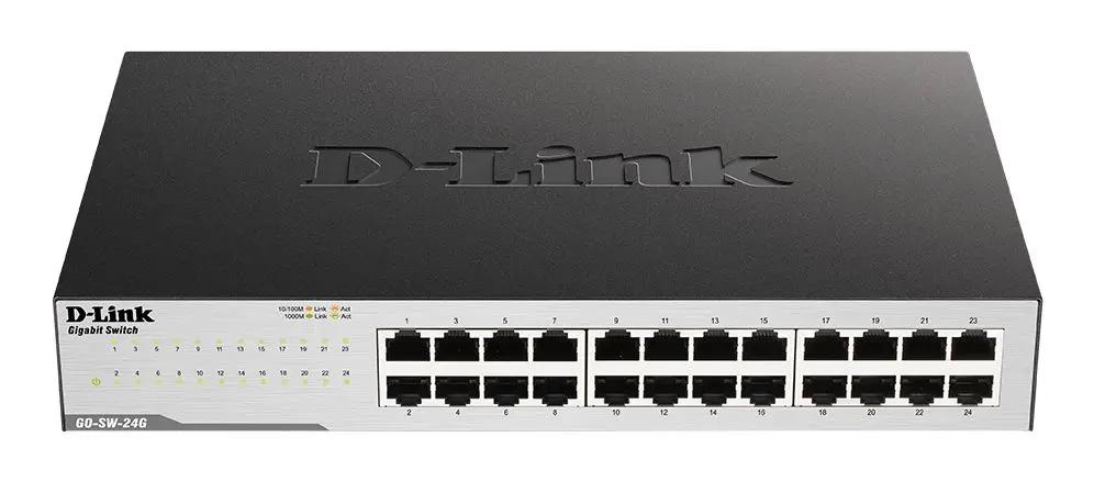 D-Link 24-Port Gigabit Easy Desktop Switch Netzwerk Switch Desktop, Rackmontage 24-Port Unmanaged 10/100/1000Mbit/s EU