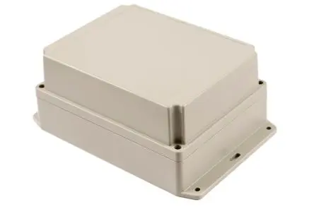 Produktfoto 1 von Hammond RP; Universalgehäuse; Polycarbonat, ABS; Hellgrau, Schwarz, Cremefarben Geflanscht IP65 Breite 146 mm Höhe 90 mm