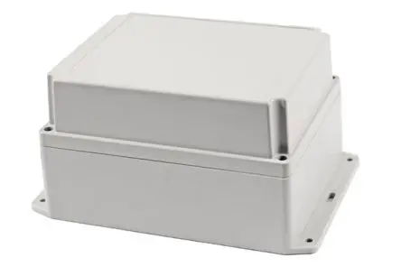 Produktfoto 1 von Hammond RP; Universalgehäuse; Polycarbonat, ABS; Cremefarben, Hellgrau Geflanscht IP65 Breite 146 mm Höhe 110 mm Länge