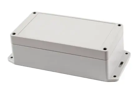 Produktfoto 1 von Hammond RP; Universalgehäuse; Polycarbonat, ABS; Cremefarben, Schwarz, Hellgrau Geflanscht IP65 Breite 85 mm Höhe 55 mm