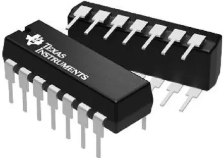 Produktfoto 1 von Texas Instruments 74HC Puffer 4-Kanal Nicht invertierend PDIP Buffer Line-Driver Quad Gepuffert Tri-State ESR 14-Pin