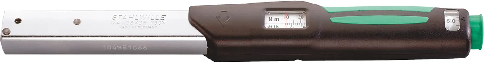STAHLWILLE 730N 28 mm Klick-Drehmomentschlüssel Sechskant 10 to 50 Nm, Länge 459 mm, ±3 %