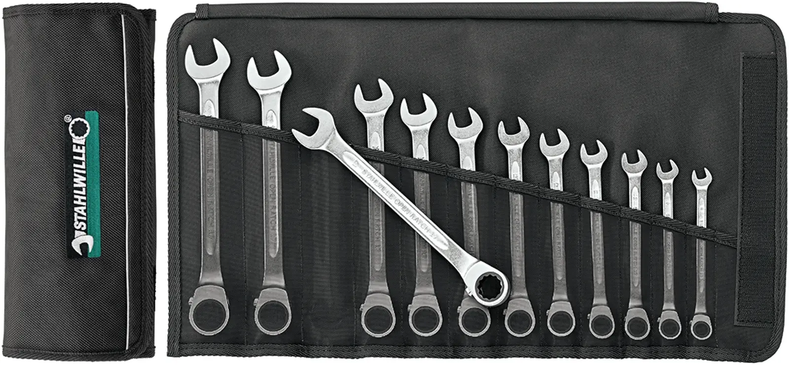 Produktfoto 1 von STAHLWILLE Ratschenschlüssel Chrom 8 - 19, CrMo-Stahl, Länge 300 mm