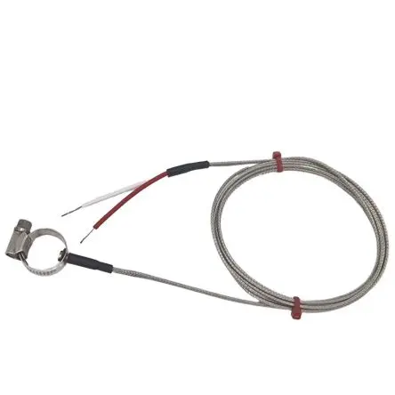 Produktfoto 1 von RS PRO Pipe Clamp Thermocouple Edelstahl Rohroberflächen-Thermoelement Typ K, Ø 20 mm x 2 m → 350 °C