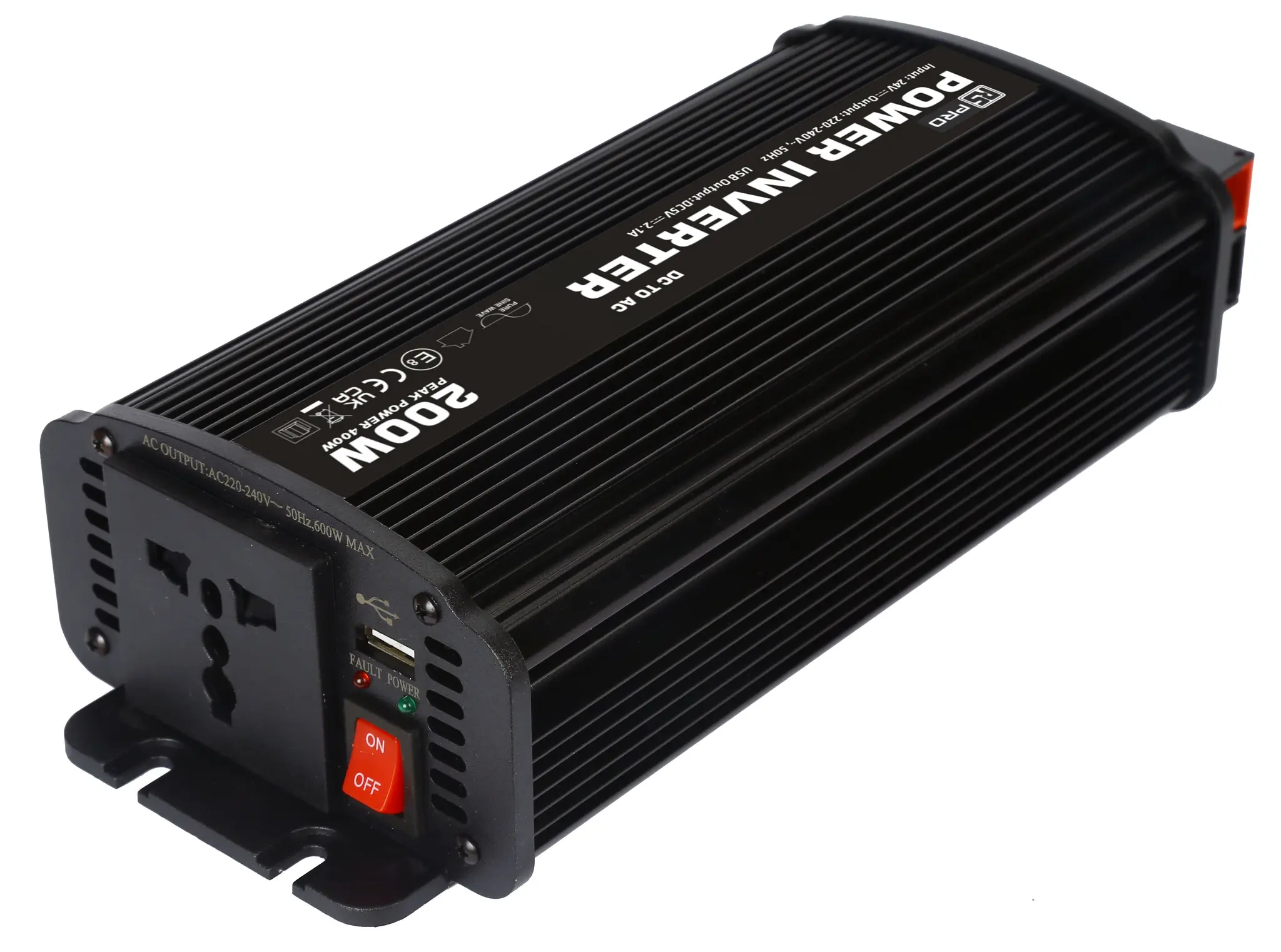 Produktfoto 1 von RS PRO Wechselrichter, 24 V dc / 230 V ac 200W