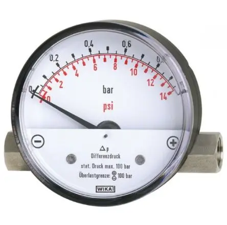 Produktfoto 1 von WIKA NPTF 700.01 Differenzdruckmanometer 80 mm 0 bar → 1 bar 3% Full Scale Ascending, 5% Full Scale Ascending