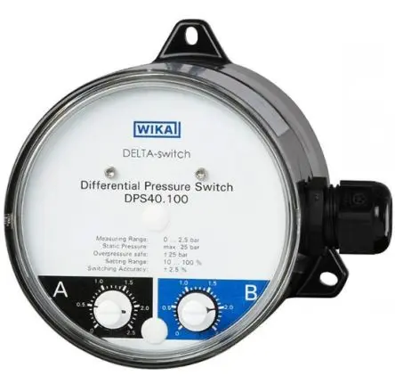 Produktfoto 1 von WIKA DPS40 Differenzial Druckschalter, 0 bar → 1 bar