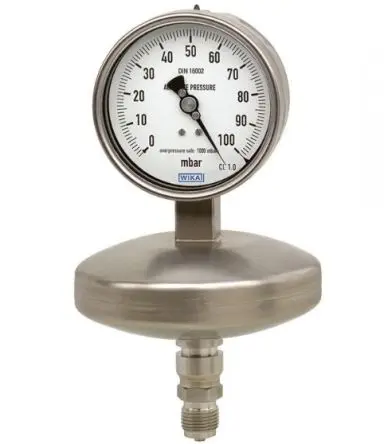 Produktfoto 1 von WIKA 532.54 Manometer 100 mm 0 mbar → 100 mbar 1/2 in NPT