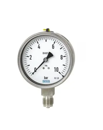 Produktfoto 1 von WIKA Tri-Clamp DSS1 Manometer 100 mm -1 bar → 9 bar Edelstahl 304 Gehäuse DN 38.1