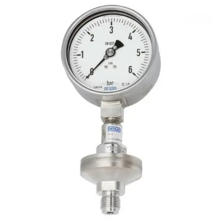 Produktfoto 1 von WIKA Mit Gewinde DSS34M Manometer 100 mm 0 bar → 25 bar Edelstahl 316L Gehäuse 1/2 in NPT