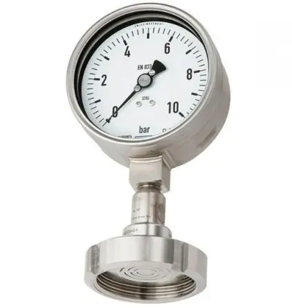 Produktfoto 1 von WIKA Gerillte Überwurfmutter DSS18F Manometer 100 mm 0 bar → 6 bar Edelstahl Gehäuse DN 25