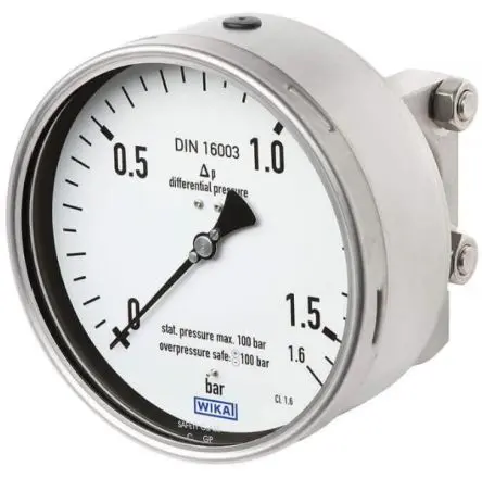 Produktfoto 1 von WIKA Verfahren 732.14 Differenzdruckmanometer 160 mm 0 bar → 2.5 bar Edelstahl Gehäuse G 1/2