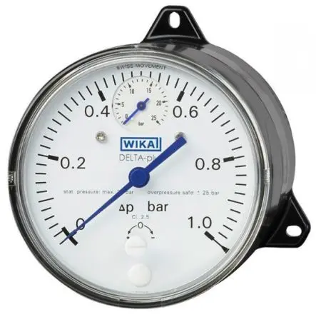 Produktfoto 1 von WIKA Buchse DPG40 Differenzdruckmanometer 100 mm 0 mbar → 250 mbar G 1/4