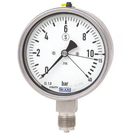 Produktfoto 1 von WIKA Typ G 23X.36 Manometer 160 mm 0 bar → 1 bar Edelstahl Gehäuse G 1/2