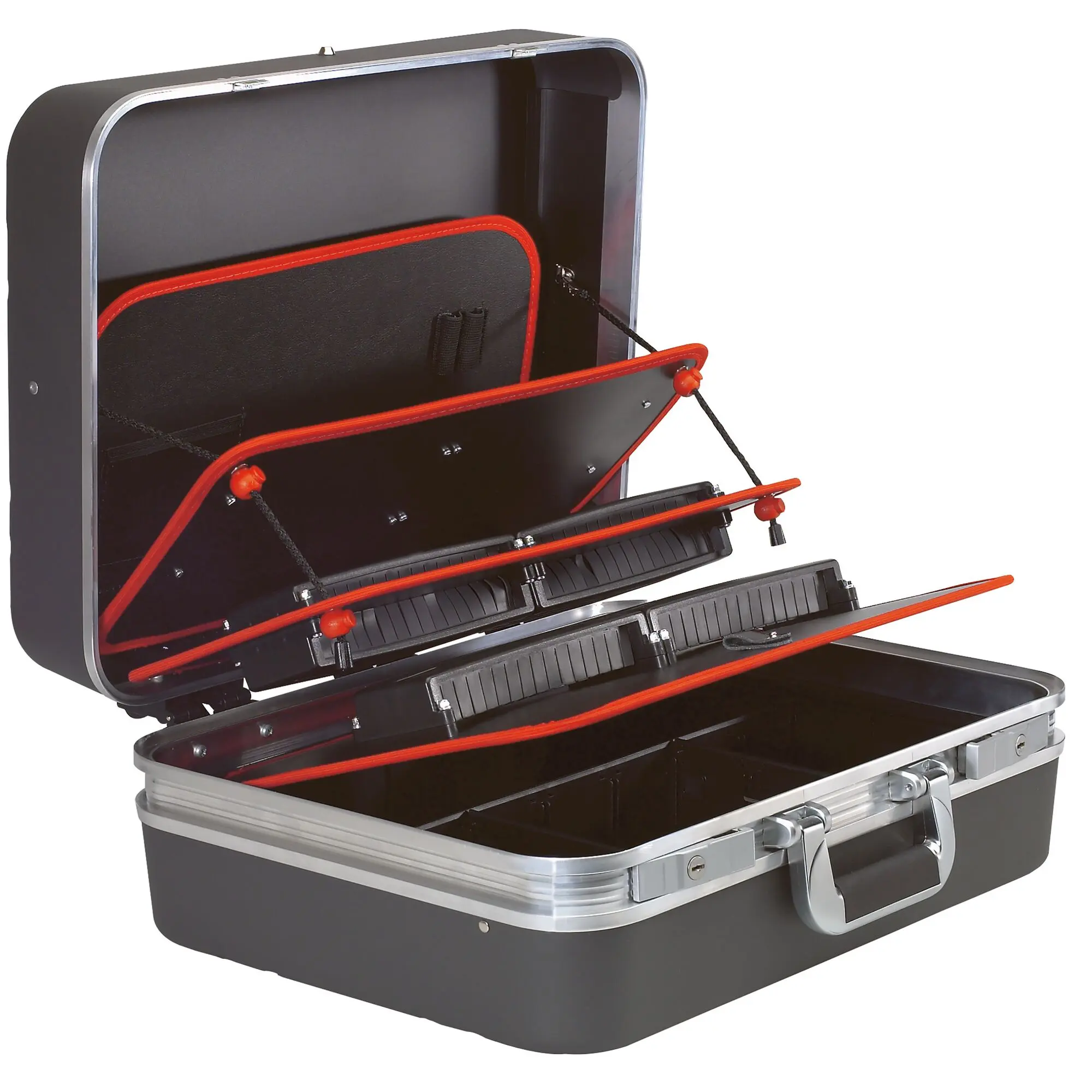 Produktfoto 1 von Facom Polypropylen Werkzeugkoffer Schwarz, 5 Schubladen, L. 486 mm B. 430 mm H. 205 mm, Schlüssel