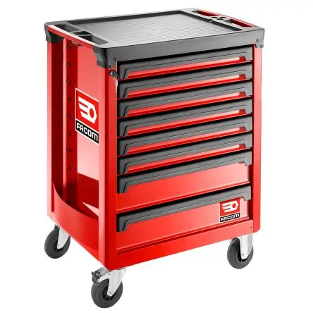 Produktfoto 1 von Facom Kunstfaser, Polypropylen Rollenschrank 8 Schubladen mit Rädern, 972 mm x 51.5cm x 779 mm