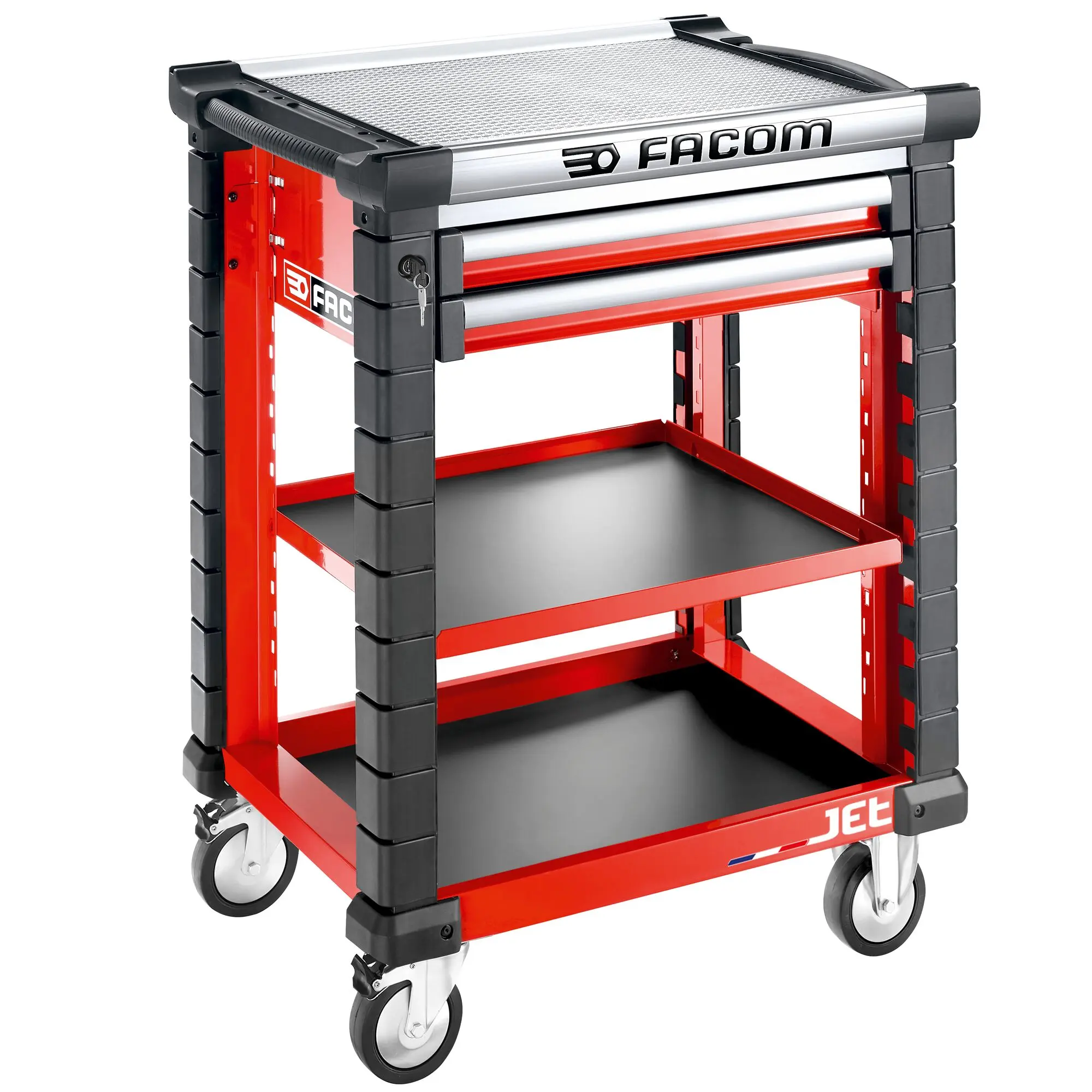 Produktfoto 1 von Facom Aluminium Werkzeugwagen 2 Schubladen mit Rädern, 1.01 m x 575 mm x 814 mm