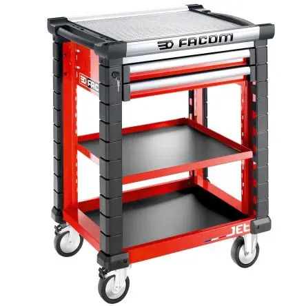 Produktfoto 1 von Facom Aluminium Werkzeugwagen 2 Schubladen mit Rädern, 1.01 m x 575mm x 814 mm
