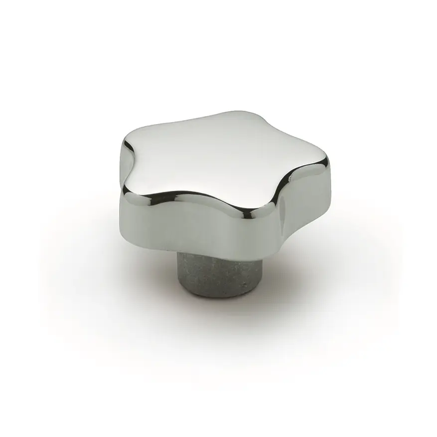 Produktfoto 1 von Elesa Knopf Natur M8 Aluminiumguss x 25 mm Nocken, mit Blindbohrung Ø 40 mm