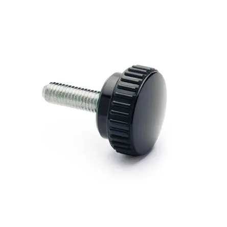 Produktfoto 1 von Elesa Knopf Schwarz M8 x 16 Duroplast x 18 mm Rund, mit Gewindebolzen Ø 26 mm