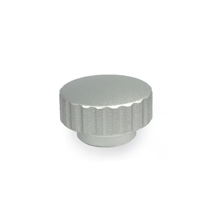 Elesa Knopf Natur M6 Edelstahl x 15 mm Rund, mit Gewindebohrung Ø 24 mm