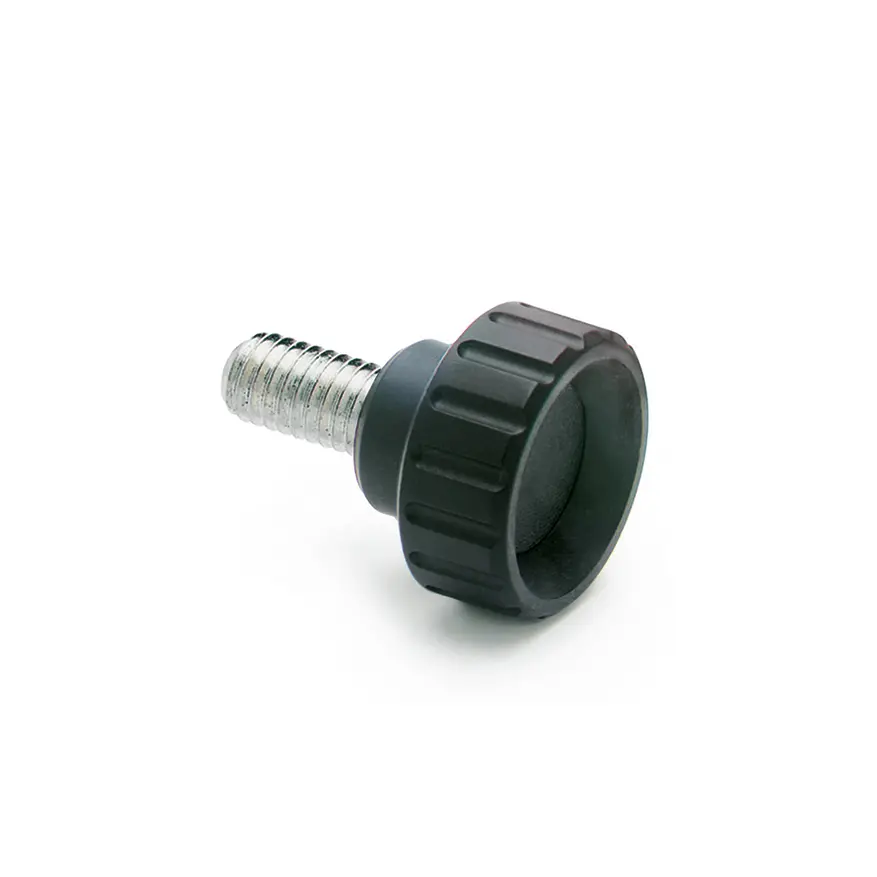 Produktfoto 1 von Elesa Knopf Schwarz M4 Technopolymer auf Polyamidbasis x 13 mm Rund, mit Gewindebolzen Ø 16 mm