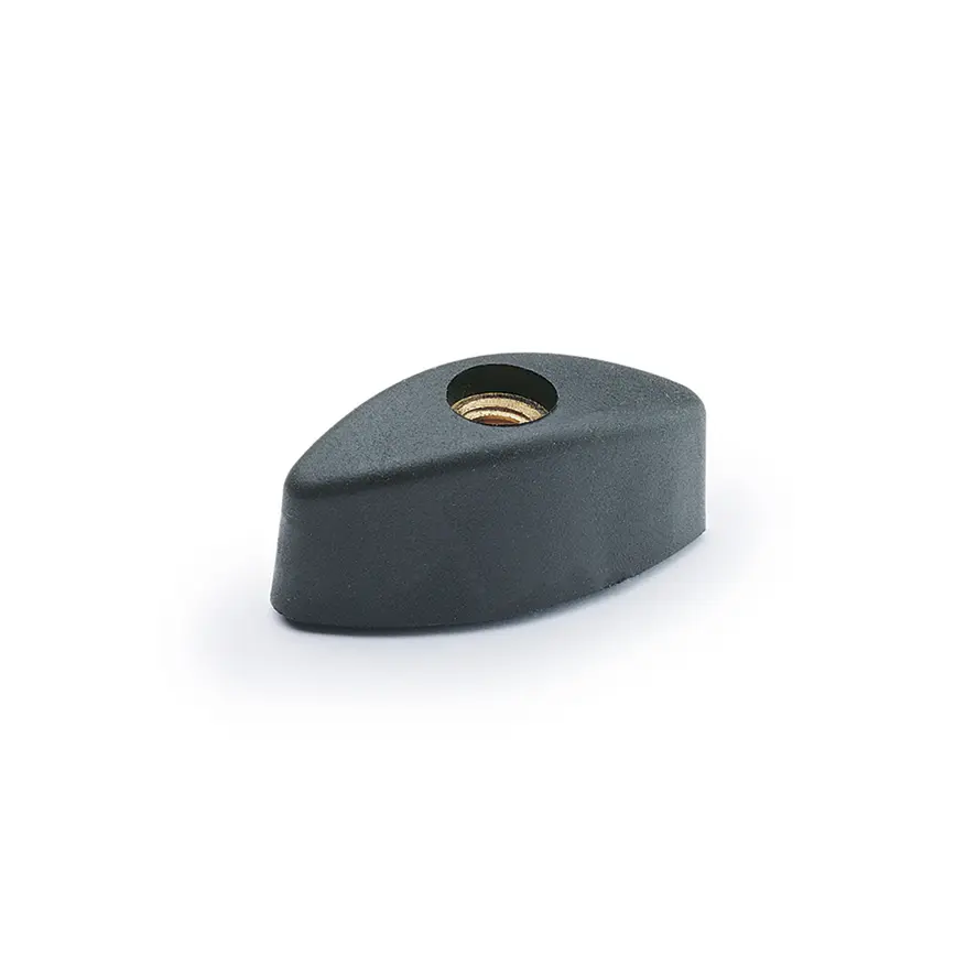 Elesa Knopf Schwarz M6 Glasfaserverstärktes Polyamid x 15 mm Flügel, mit Gewindebohrung Ø 32 mm