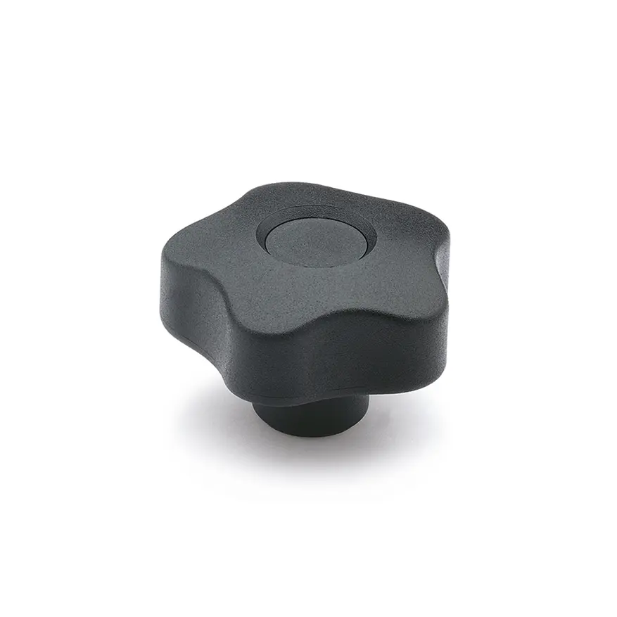 Produktfoto 1 von Elesa Knopf Schwarz M12 Polypropylen Technopolymer x 26 mm Geriffelter Knopf, mit Gewindebohrung Ø 63 mm