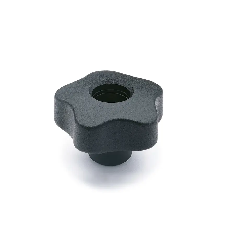 Produktfoto 1 von Elesa Knopf Schwarz M6 Polypropylen Technopolymer x 10 mm Geriffelter Knopf, mit Gewindebohrung Ø 32 mm