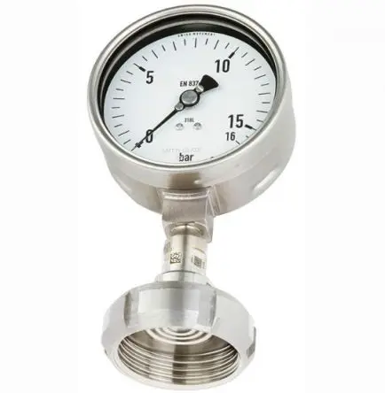 Produktfoto 1 von WIKA Gerillte Überwurfmutter DSS19F Manometer 100 mm 0 bar → 16 bar Edelstahl 304 Gehäuse DN 51